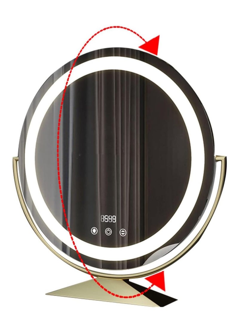 Round Lighted Vanity Mirror with Touch Sensor  3 Lighting Modes & Adjustable Brightness - Image 4