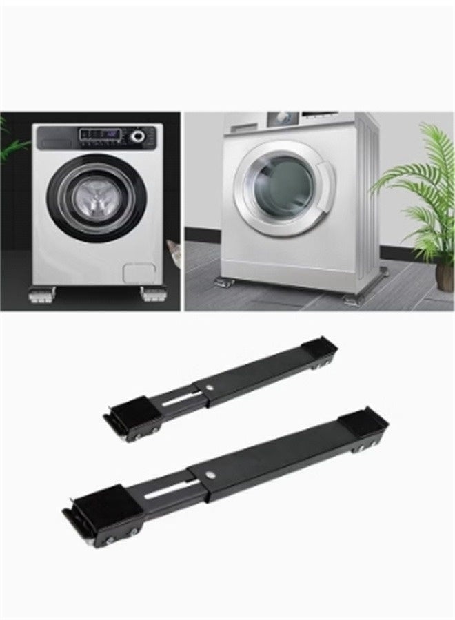 عجلات أجهزة الأثاث، قاعدة غسالة قابلة للتوسيع مع عجلات متنقلة، أدوات نقل مزودة بـ 24 إطار وعناصر كبح لمقاعد الثلاجة والمجفف - Image 1