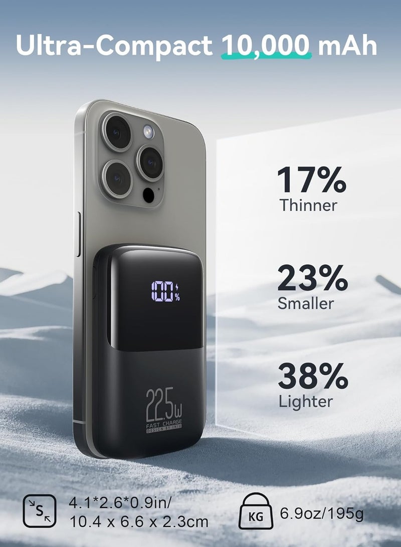 اي ان اي يو باور بانك 10000 ملي أمبير صغير الحجم - بمنفذ USB-C 3.0 وQC 4.0 - شحن سريع 3 مخارج - متوافق مع آيفون وسامسونج وأجهزة USB-C - Image 2