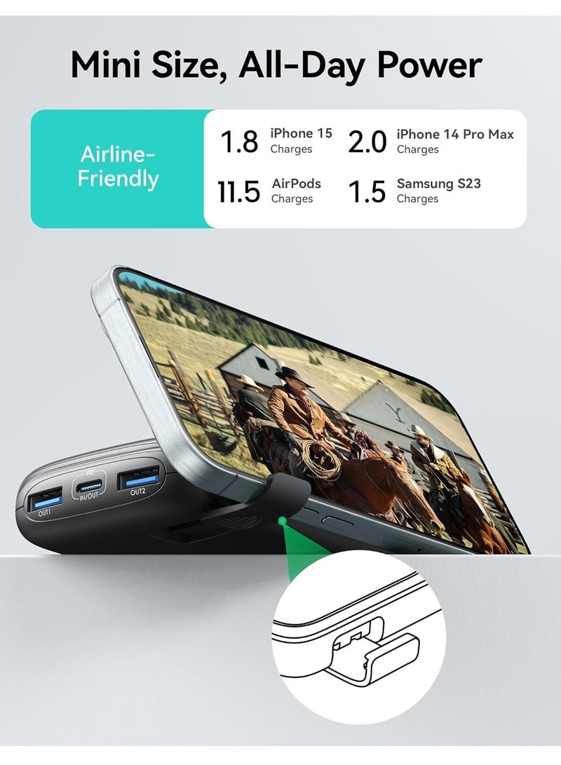 اي ان اي يو باور بانك 10000 ملي أمبير صغير الحجم - بمنفذ USB-C 3.0 وQC 4.0 - شحن سريع 3 مخارج - متوافق مع آيفون وسامسونج وأجهزة USB-C - Image 4