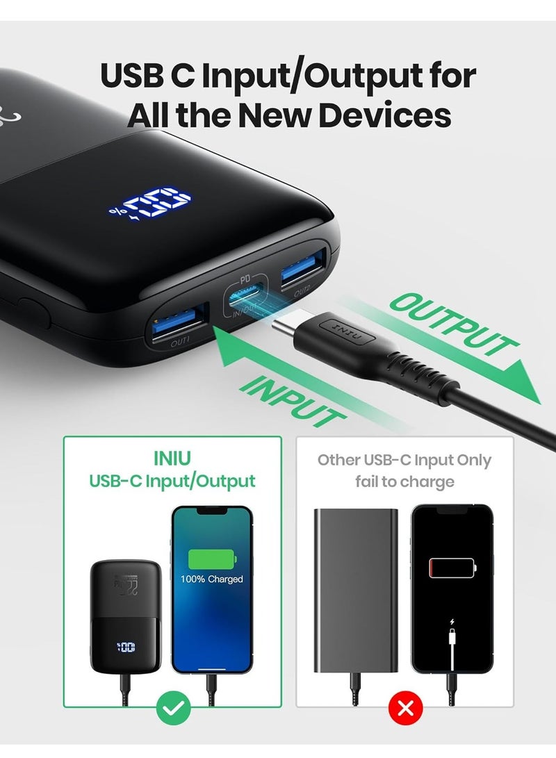 اي ان اي يو باور بانك 10000 ملي أمبير صغير الحجم - بمنفذ USB-C 3.0 وQC 4.0 - شحن سريع 3 مخارج - متوافق مع آيفون وسامسونج وأجهزة USB-C - Image 5