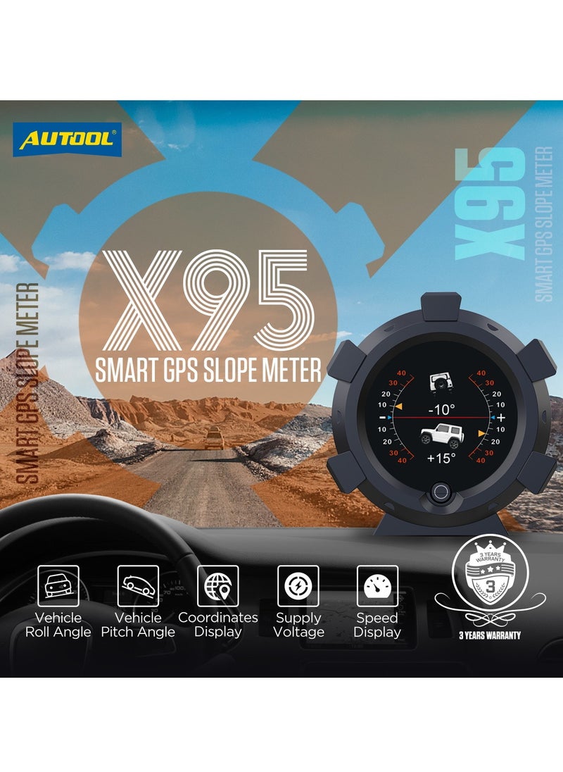 Autool AUTOOL X95 Car Multifunctional Head Up Display HUD Off-road GPS Altitude Speed Display Slope Meter Car 4×4 Inclinometer Provide Slope Angle Speed Satellite  - Image 1