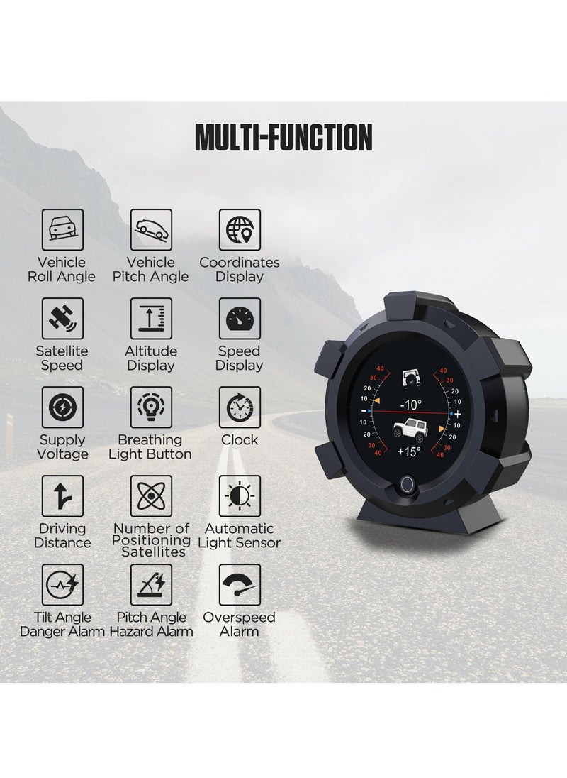 Autool AUTOOL X95 Car Multifunctional Head Up Display HUD Off-road GPS Altitude Speed Display Slope Meter Car 4×4 Inclinometer Provide Slope Angle Speed Satellite  - Image 2