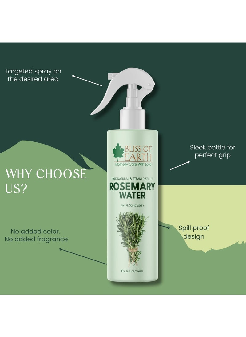 BLISS OF EARTH - Rosemary Water Spray For Hair Growth 200ml - Image 1