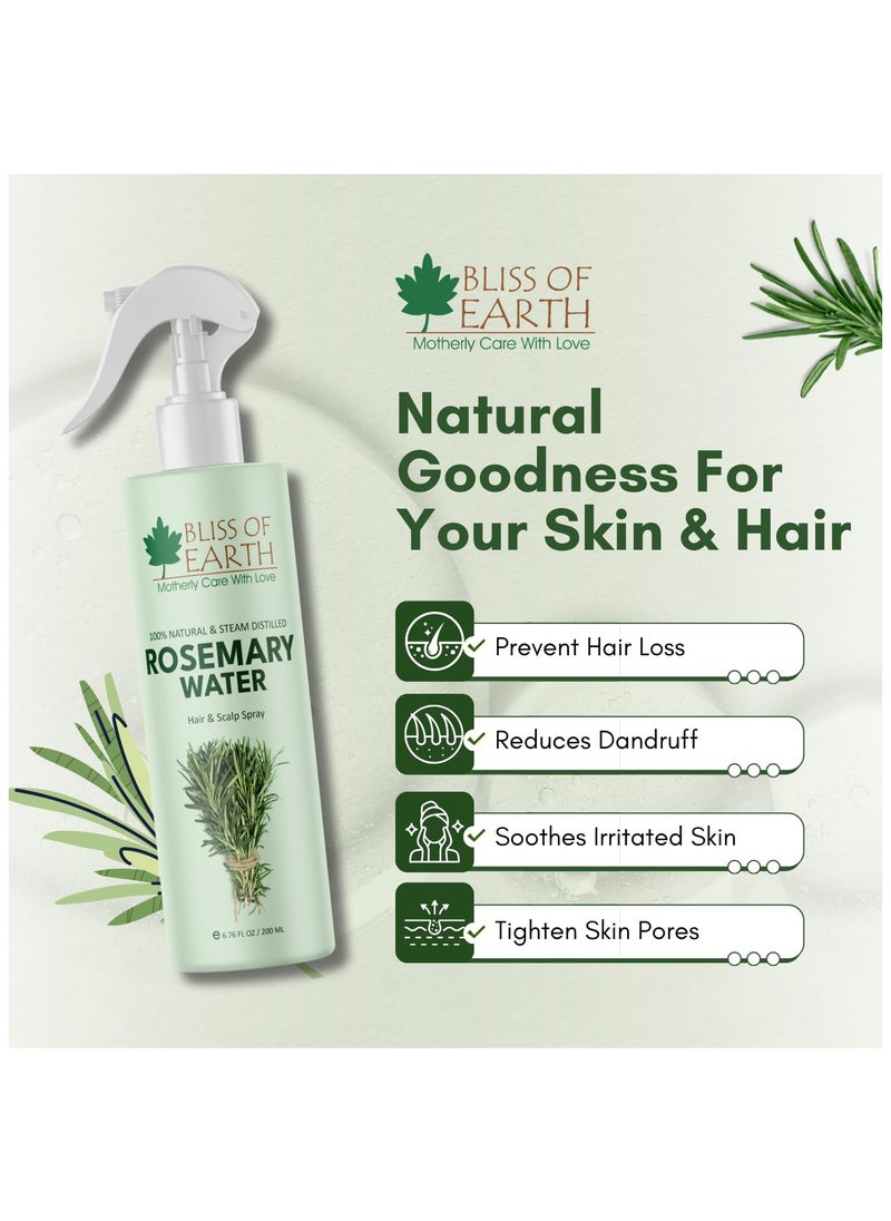 BLISS OF EARTH - Rosemary Water Spray For Hair Growth 200ml - Image 1