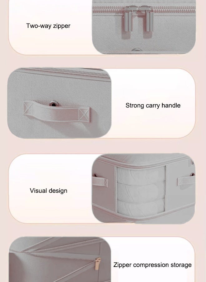 2/4PCS Large Capacity Storage Box  Clothes Storage  Storage Bag Organizer Set Foldable Clothes Organizers Storage Containers For Clothing, Blanket, Comforters, Bed Sheets, Pillows And Toys  Grey 54*42*60cm  - Image 2