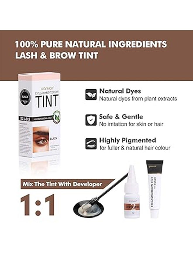 إيكونساين طقم صبغ الحاجب للرمش ، رمش وحاجب 2 في 1 ، كريم صبغ الحواجب شبه الدائم 7 مل - أسود - Image 2