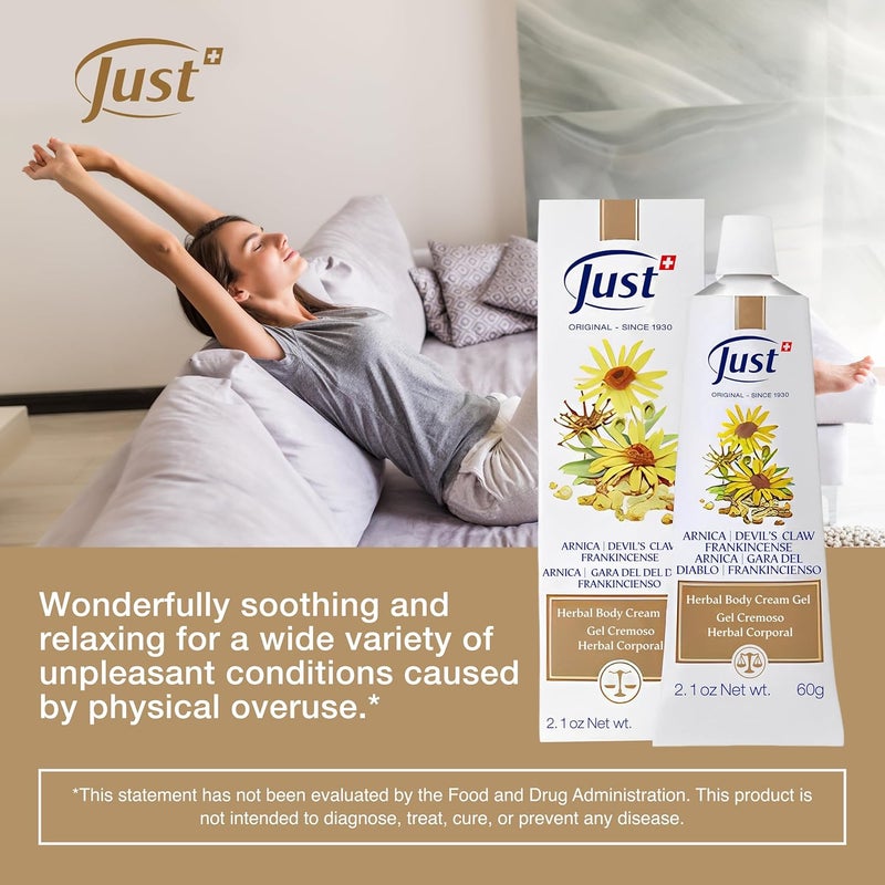 SwissJust Swiss Just Arnica Gel Arnica Creamy Gel 60g Arnica Cream wDevils Claw  Frankincense Oil A Gentle Massage Cream on Wrists Fingers Knees Ankles Joints Waist Neck and Back - Image 4