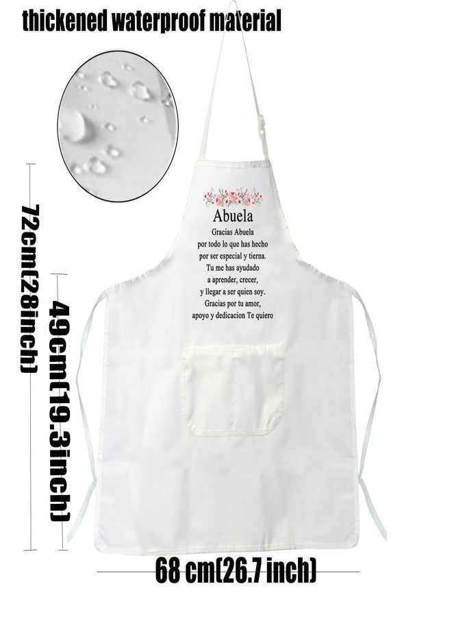 PXTIDY Spanish Grandma Gift Gracias Abuela Apron With Pockets Kitchen Cooking Aprons For Abuela Housewarming Gift - Image 3