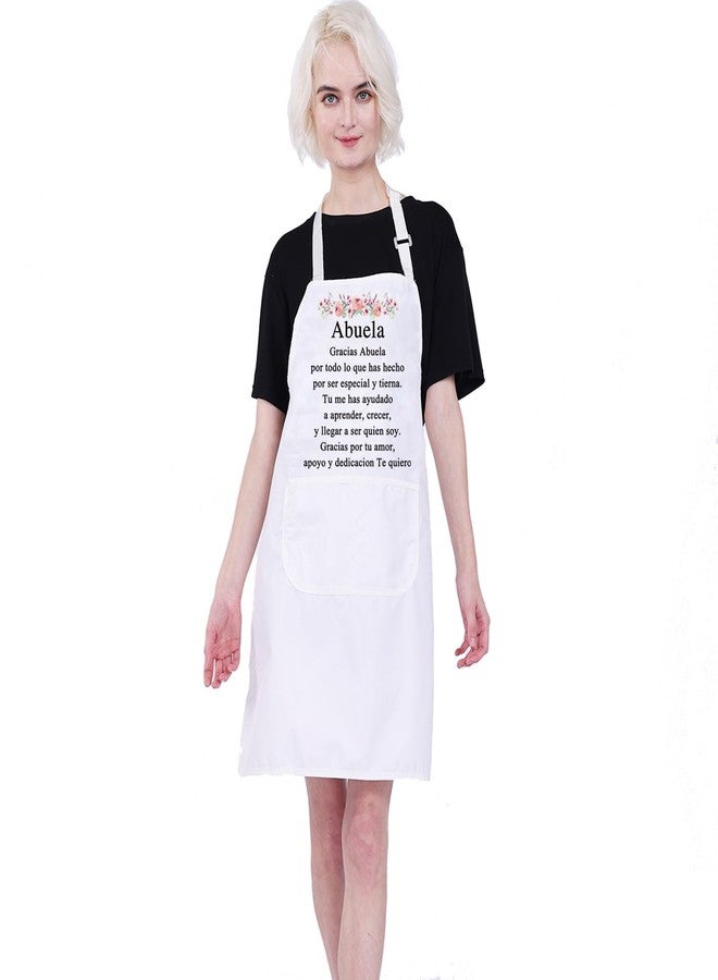 PXTIDY Spanish Grandma Gift Gracias Abuela Apron With Pockets Kitchen Cooking Aprons For Abuela Housewarming Gift - Image 2