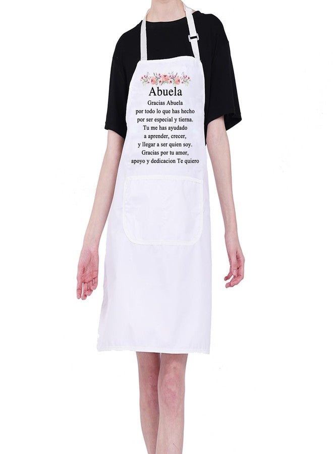 PXTIDY Spanish Grandma Gift Gracias Abuela Apron With Pockets Kitchen Cooking Aprons For Abuela Housewarming Gift - Image 1
