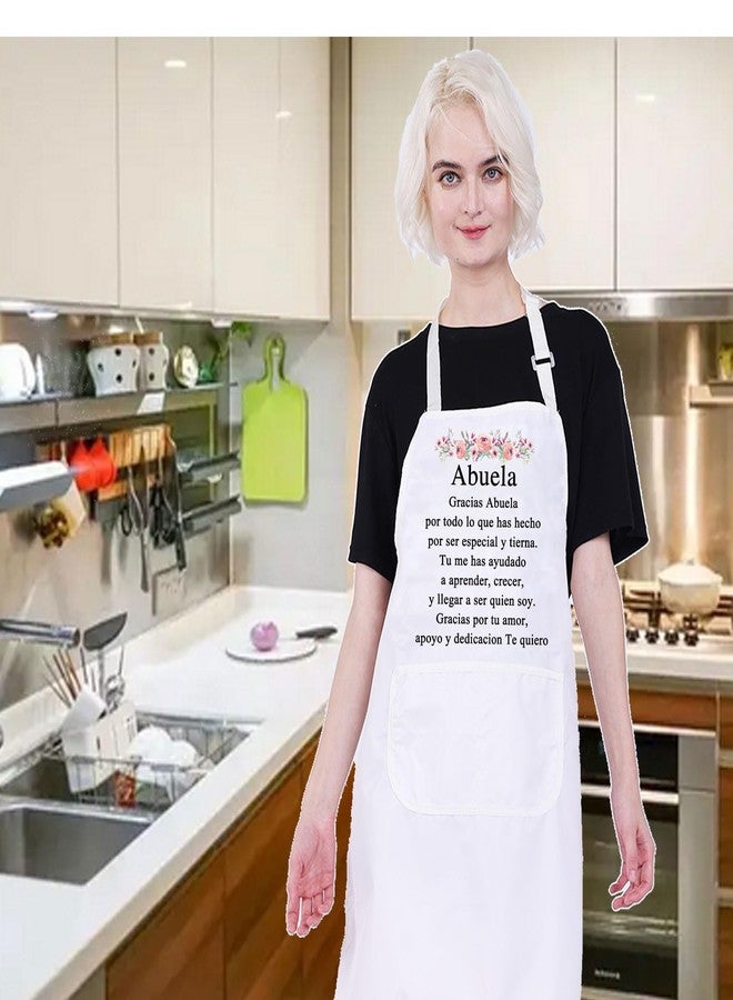 PXTIDY Spanish Grandma Gift Gracias Abuela Apron With Pockets Kitchen Cooking Aprons For Abuela Housewarming Gift - Image 5