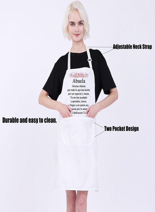 PXTIDY Spanish Grandma Gift Gracias Abuela Apron With Pockets Kitchen Cooking Aprons For Abuela Housewarming Gift - Image 4