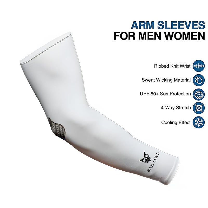 BADOWL Velocity Arm Sleeves for Men & Women | UV Protection UPF 50+ | Seamless Fit | Sports Compression Sleeves for Running Cycling Outdoor Activities - Image 2