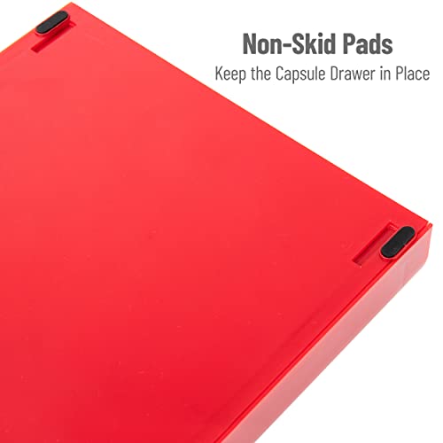 Mind Reader Nespresso Compatible Capsule Drawer, Countertop Organizer, Coffee Pod Holder, Storage, 9.25"L x 15"W x 2"H, Red - Image 5