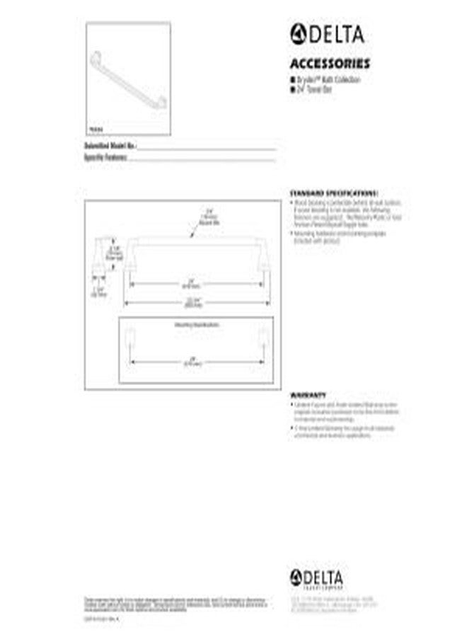 DELTA FAUCET 75124-SS Dryden Towel Bar, 24", Stainless - Image 4