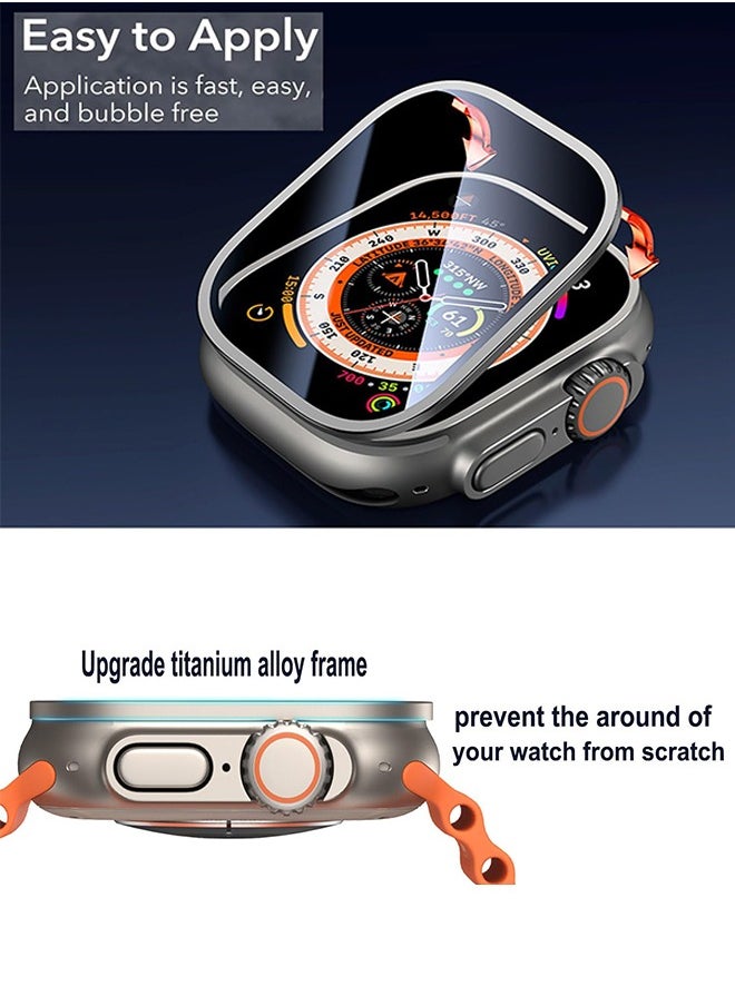 SUNDAREE 2 قطعة من أبل ووتش ultra 3 / حماية الشاشة فيلم 49mm ، 9H تشديد الزجاج + التيتانيوم الإطار ، والحفاظ على الأصلي لمسة حساسة وخفيفة الوزن فيلم واقية iWatch  - Image 5