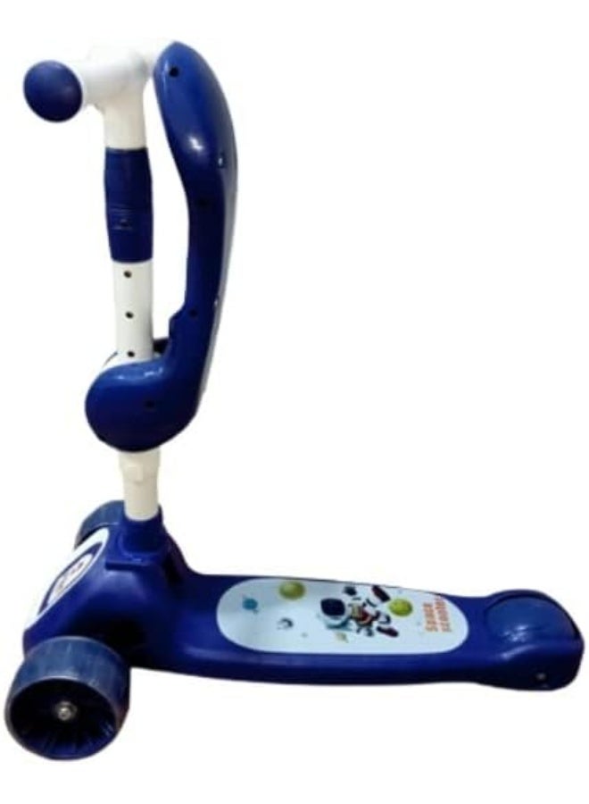 سكوتر ثلاثي العجلات، مع مقعد قابل للتعديل للأطفال، توجيه بالميل مع إضاءة إضافية - عجلات LED واسعة مضيئة مع موسيقى عجلات جديدة، للأولاد والبنات - Image 2