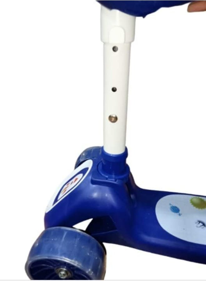 سكوتر ثلاثي العجلات، مع مقعد قابل للتعديل للأطفال، توجيه بالميل مع إضاءة إضافية - عجلات LED واسعة مضيئة مع موسيقى عجلات جديدة، للأولاد والبنات - Image 4