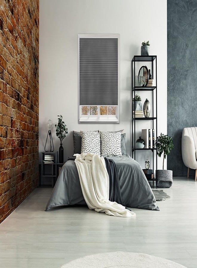 Redi Shade No Tools Easy Lift Trim-at-Home Cordless Pleated Light Filtering Fabric Shade Gray, 36 in x 64 in, (Fits Windows 19 in - 36 in) - Image 3