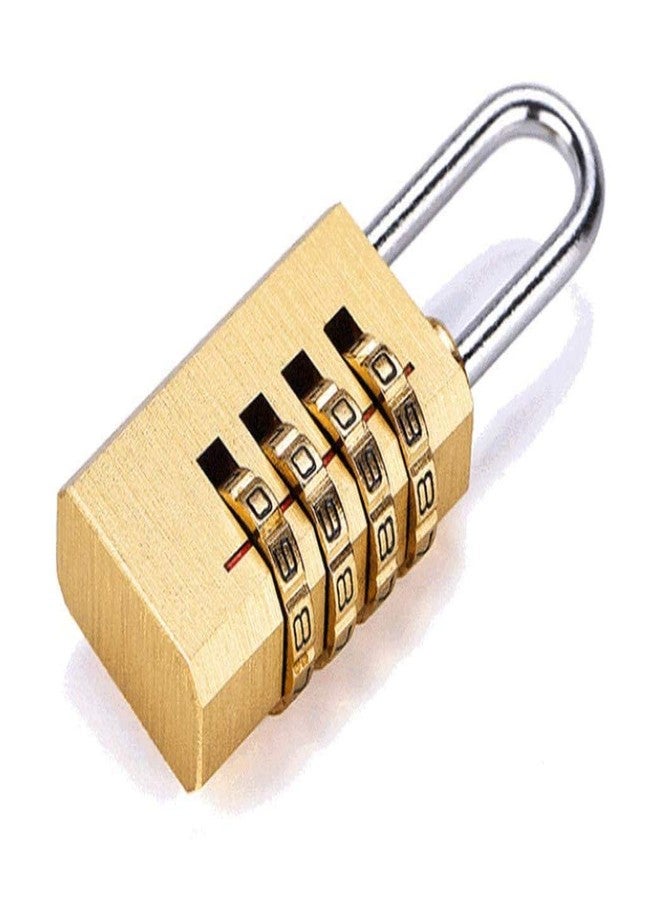VIVITO Brass 4 Digit Number Lock for Travel Bags - Resettable Combination Padlock | Password Lock | Hand Bag Shaped Padlock | for Travel Bags, Luggage Lock (Pack of One) - Image 1