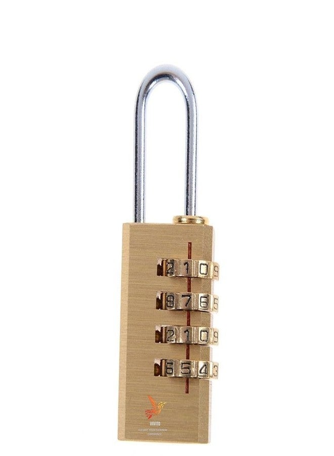 VIVITO Brass 4 Digit Number Lock for Travel Bags - Resettable Combination Padlock | Password Lock | Hand Bag Shaped Padlock | for Travel Bags, Luggage Lock (Pack of One) - Image 3