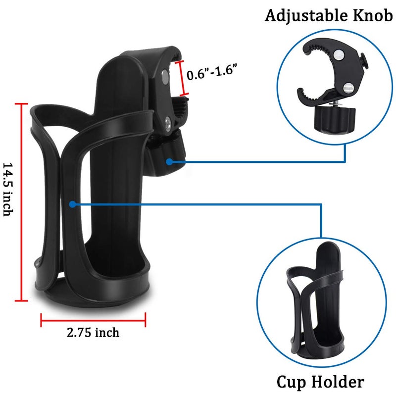 Boaton Marine Boat Rail Cup Holder, No Drilling Install Boat Drink Holder for Bimini Top Cover Or Pole, Pontoon Boat Accessories, Universal Can Holders for Pontoon Boat, Bass Boat, Jon Boat, Jet Ski - Image 2