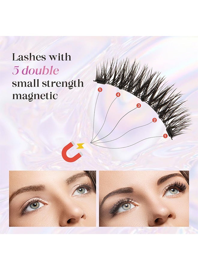 The magnetic eyelashes of the 2 cassette applicator look natural, and the false eyelashes do not need glue - reusable, light weight, comfortable magnetic eyelash set, without eyeliner pen, easy to apply, and can be used immediately - Image 2