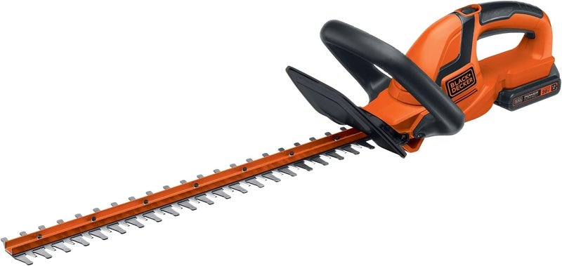 BLACK+DECKER 20V MAX Cordless Hedge Trimmer, Battery and Charger Included, 22 Inch Steel Blade Lightweight Bush Trimmer, Soft Grip, Less Vibration (LHT2220) - Image 1