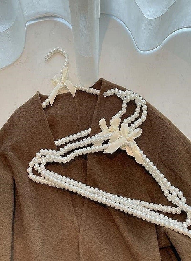 White Pearl Clothes Hangers, 6 Pack for Wedding Dresses, Shirts, Bras (6 Pack) - Image 3