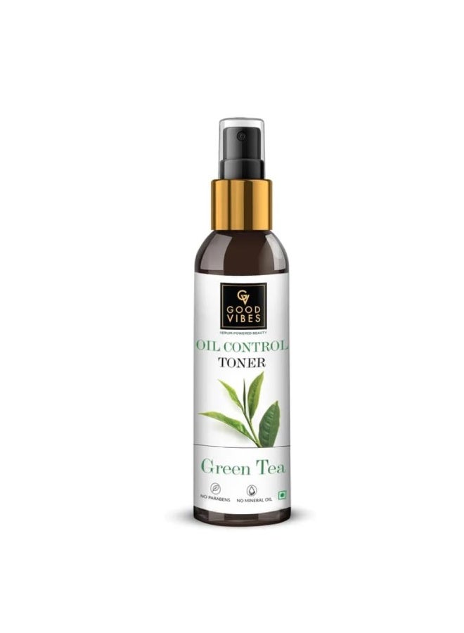 Good Vibes Green Tea Glow Toner 120 ml, Hydrating Purifying Anti Acne Moisturizing Revitalizing Facial Spray Toner for All Skin Types, Natural, No Alcohol, Parabens & Sulphates, No Animal Testing - Image 1