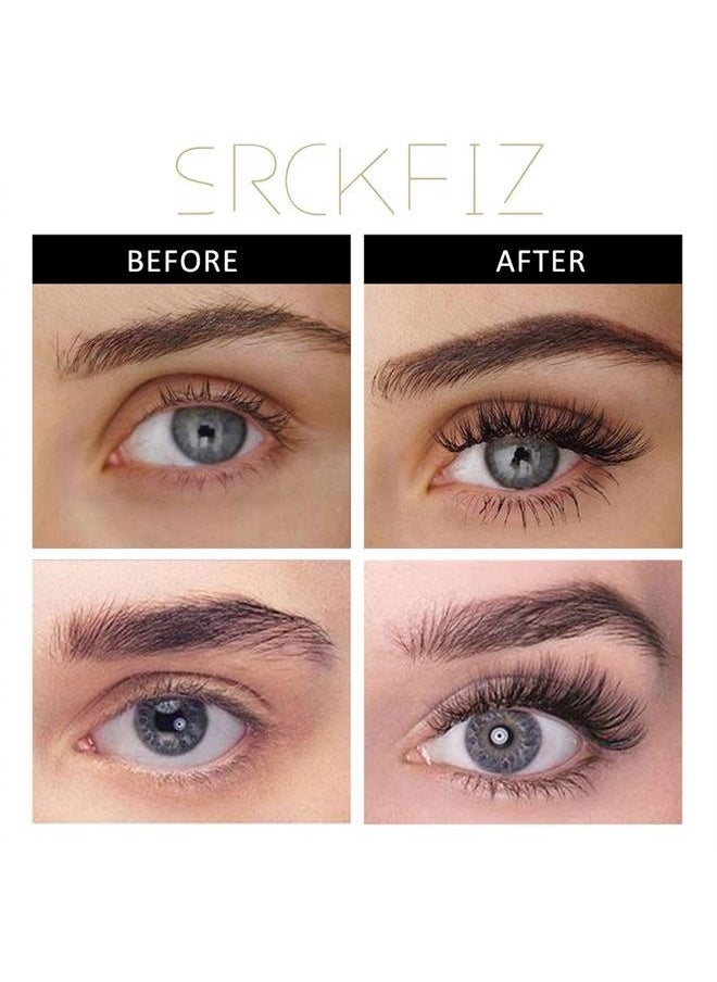 SRCKFIZ - Volume Eyelash Extensions 3D Thickness 0.10mm C D Curl Long Stem Premade Fans Russian Volume Lash Extensions Natural Cluster Eyelash Extensions for Professional Use (3D-C-0.10, 8mm) - Image 1