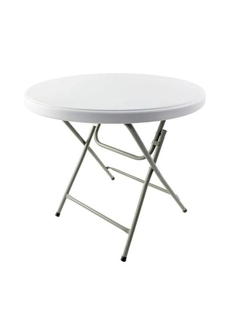 Round Folding Picnic Table Camping Trip White