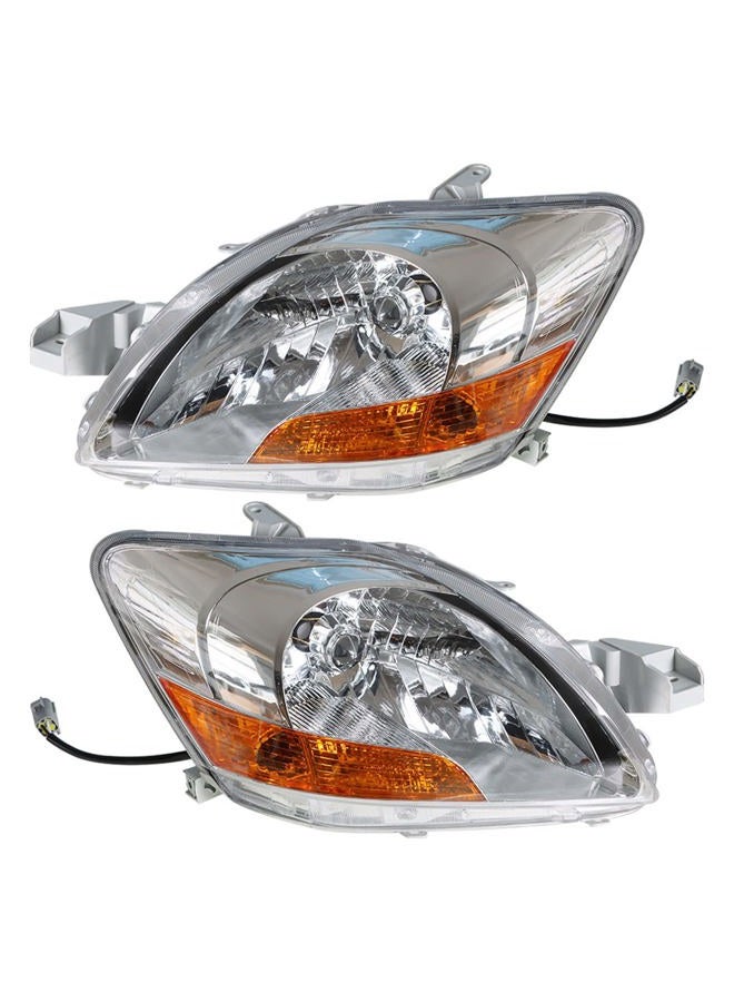 ANTUKO 8117052740 8113052750 LH & RH Side Chrome Housing Clear Lens Headlamp Assembly Replacement for 2007-2011 Yaris - Image 2