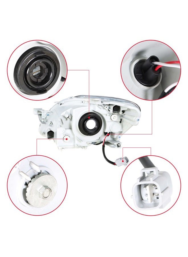 ANTUKO 8117052740 8113052750 LH & RH Side Chrome Housing Clear Lens Headlamp Assembly Replacement for 2007-2011 Yaris - Image 5