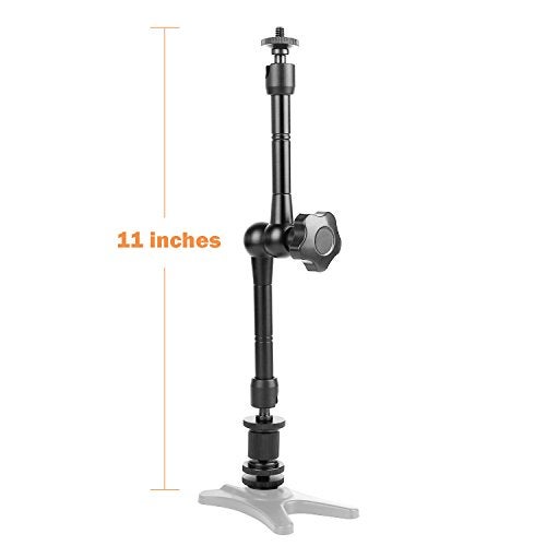 ChromLives 11'' Magic Arm, Articulating Magic Friction Arm Adjustable w/Hot Shoe Mount 1/4'' Tripod Screw Compatible with DSLR Camera Rig/LCD/DV Monitor/LED Lights/Flash Light/Microphone/DJI Osmo - Image 2