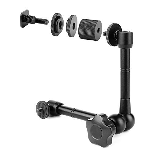 ChromLives 11'' Magic Arm, Articulating Magic Friction Arm Adjustable w/Hot Shoe Mount 1/4'' Tripod Screw Compatible with DSLR Camera Rig/LCD/DV Monitor/LED Lights/Flash Light/Microphone/DJI Osmo - Image 3