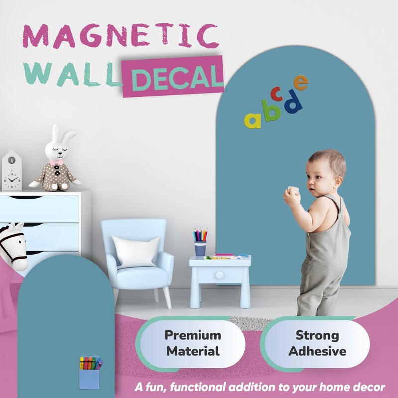 YOUNGJQ Magnetic Arch Wall Decal, Magnetic Chalkboard for Wall 40" x 24" Adhesive Backing Wallpaper for Playroom Home(Celadon) - Image 5