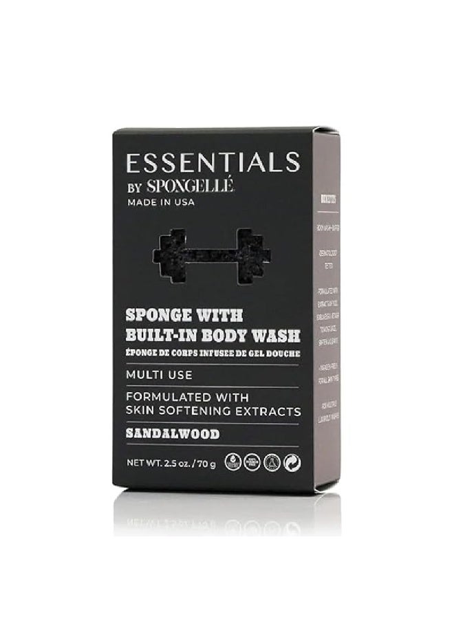 SPONGELLÉ Essentials By Spongelle Men's Sandalwood Body Wash Infused Buffer 70 g (Multi Use) - Image 1