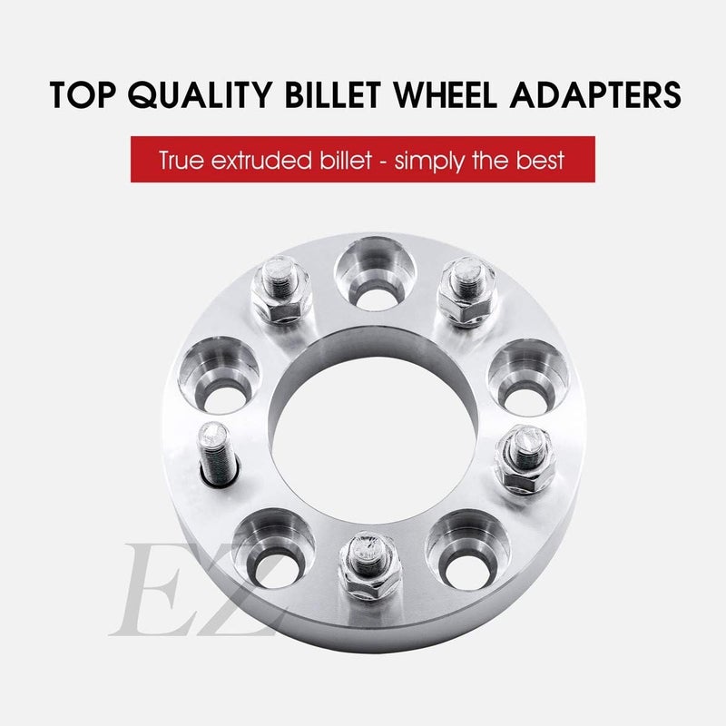 ezaccessory 2 Billet Wheel Adapters 5x5 to 5x5 (5x127 to 5x127) Thickness 1 Inch - 14x1.5 Studs - Image 2