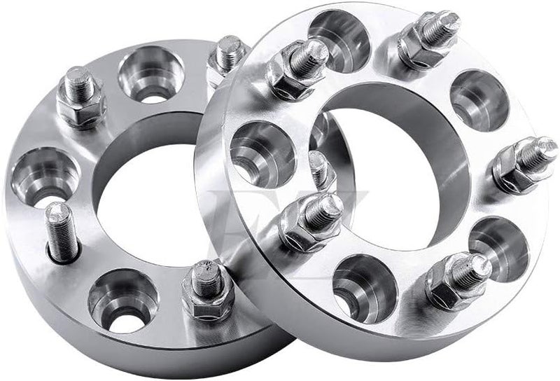 ezaccessory 2 Billet Wheel Adapters 5x5 to 5x5 (5x127 to 5x127) Thickness 1 Inch - 14x1.5 Studs - Image 1