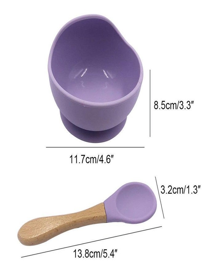 KRIVETY Baby Feeding Silicone Bowls with Wooden Spoon Curved Walls for First Stage Baby Self Training Feeding Strong Suction Large Bowl for Toddlers Babies Kids Prevent Food Dropping (Sky Blue) - Image 3