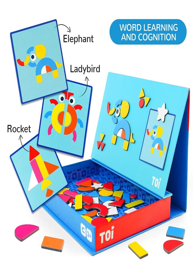 Toi Kids Magnet Toys Magnetic Jigsaw Puzzle Boxes with Game Board for Kids Ages 3-8, Preschool Tabletop Toy for Toddlers, Portable Travel Game, Shape - Image 3