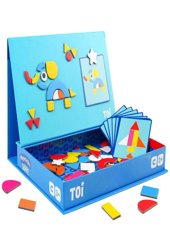 Toi Kids Magnet Toys Magnetic Jigsaw Puzzle Boxes with Game Board for Kids Ages 3-8, Preschool Tabletop Toy for Toddlers, Portable Travel Game, Shape - Image 1