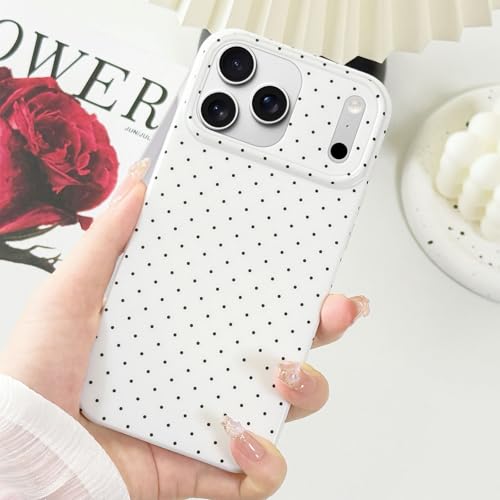 Hython for iPhone 17 Pro Case Cute Polka Dot Aesthetic Design Simple Cover 6.3", Thin Slim Anti-Scratch Soft TPU Bumper Shockproof Rubber Protective Phone Cases for Women Girls Girly Boys, White - Image 2