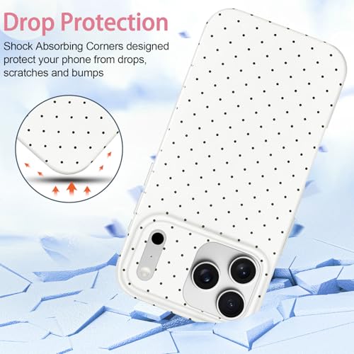 Hython for iPhone 17 Pro Case Cute Polka Dot Aesthetic Design Simple Cover 6.3", Thin Slim Anti-Scratch Soft TPU Bumper Shockproof Rubber Protective Phone Cases for Women Girls Girly Boys, White - Image 4