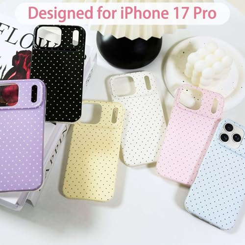 Hython for iPhone 17 Pro Case Cute Polka Dot Aesthetic Design Simple Cover 6.3", Thin Slim Anti-Scratch Soft TPU Bumper Shockproof Rubber Protective Phone Cases for Women Girls Girly Boys, White - Image 5