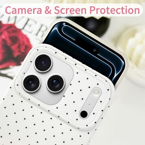 Hython for iPhone 17 Pro Case Cute Polka Dot Aesthetic Design Simple Cover 6.3", Thin Slim Anti-Scratch Soft TPU Bumper Shockproof Rubber Protective Phone Cases for Women Girls Girly Boys, White - Image 3