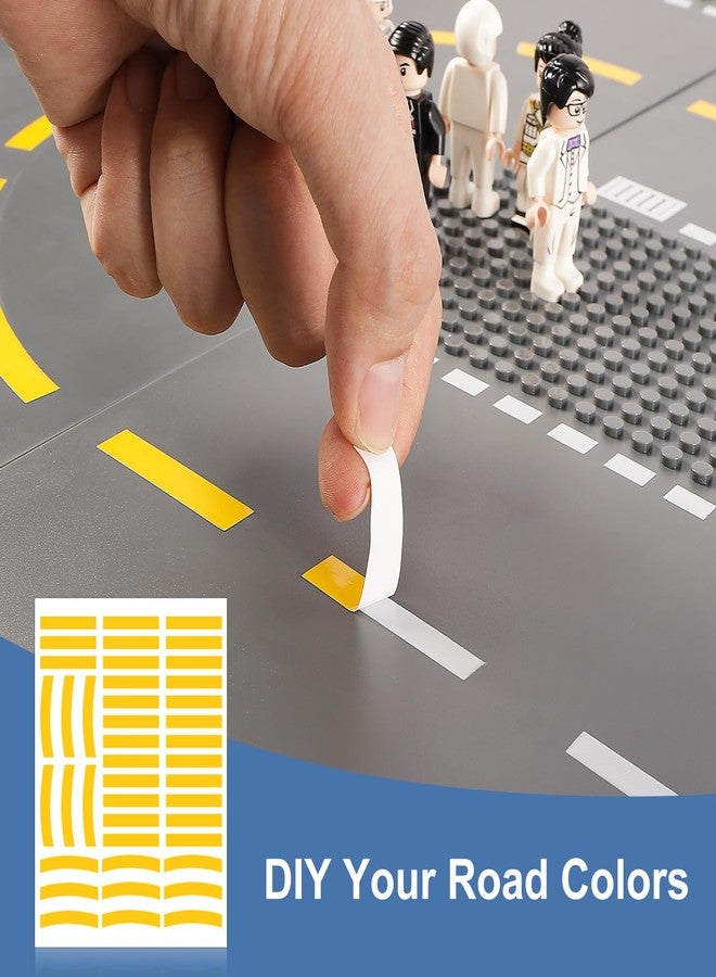 Pokiiulk 6 Pack Road Baseplates for Building, Compatible with Lego Classic Bricks, 10” x 10” Baseplates Fits for Lego Roads, Road base plates for City Sets (Attached DIY Stickers) - Image 3