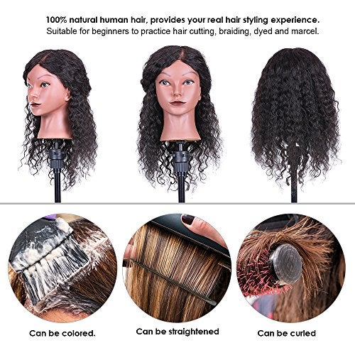 ANSELF Cosmetology Mannequin Head Hairdressing Training Head for Hair Styling Practice Hair Braiding Dummy Head (03#) - Image 2
